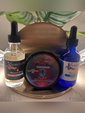 Kaleidoscope Miracle Drops Hair Growth Bundle Edge Pomade + Oils